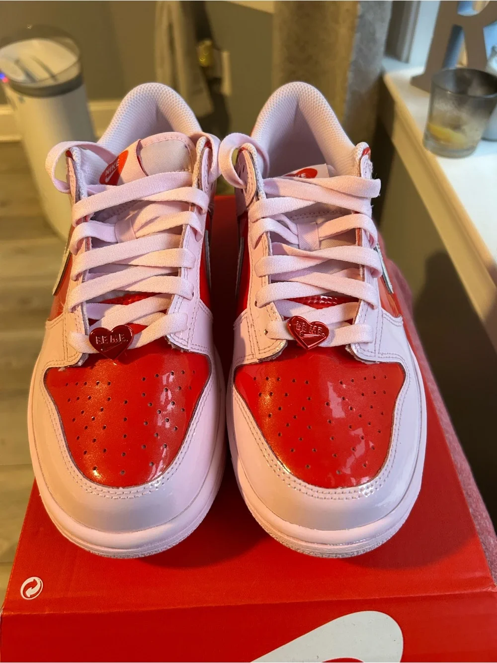 Nike Kids Pink and Red Low-Top Sneakers